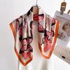 Sciarpa quadrata di lusso in seta da donna, stampata, in raso, per capelli primaverili, foulard, bandana, sciarpa, cravatta, scialle