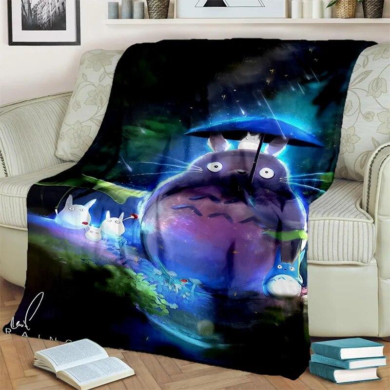 My Neighbor T-Totoro Anime Cartoon Blanket,Soft Throw Blanket for Home Bedroom Bed Sofa Picnic Travel Office Cover Blanket Kids