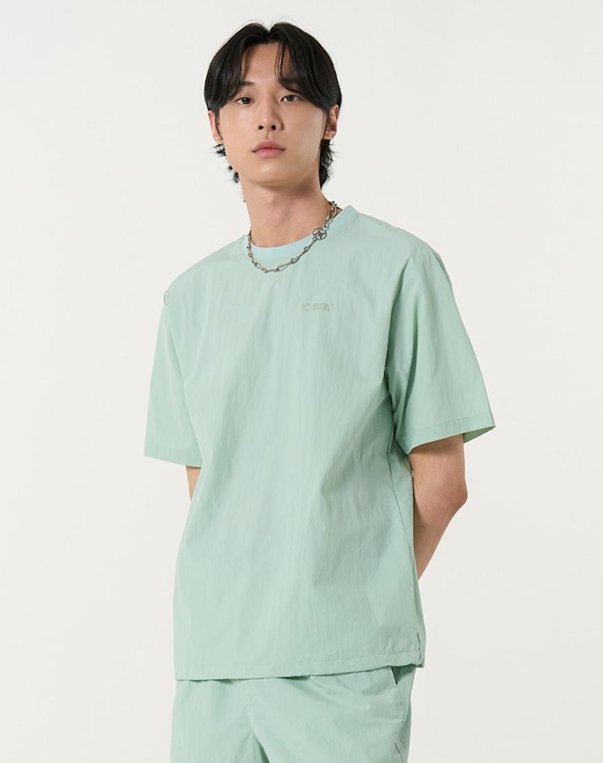 Ndy Woven Basic Short Sleeve T-Shirt Grayish Mint Gracie Mint/S