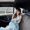 Seaside vacation wind blue butterfly girlish feeling lace-up neck dress female summer small fairy long skirt