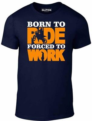 Herren Born to Ride (MX) Gezwungen zur Arbeit T-Shirt Motocross-Bike