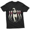Funny Cat White Playing Bowling Retro Vintage Striking T-Shirt