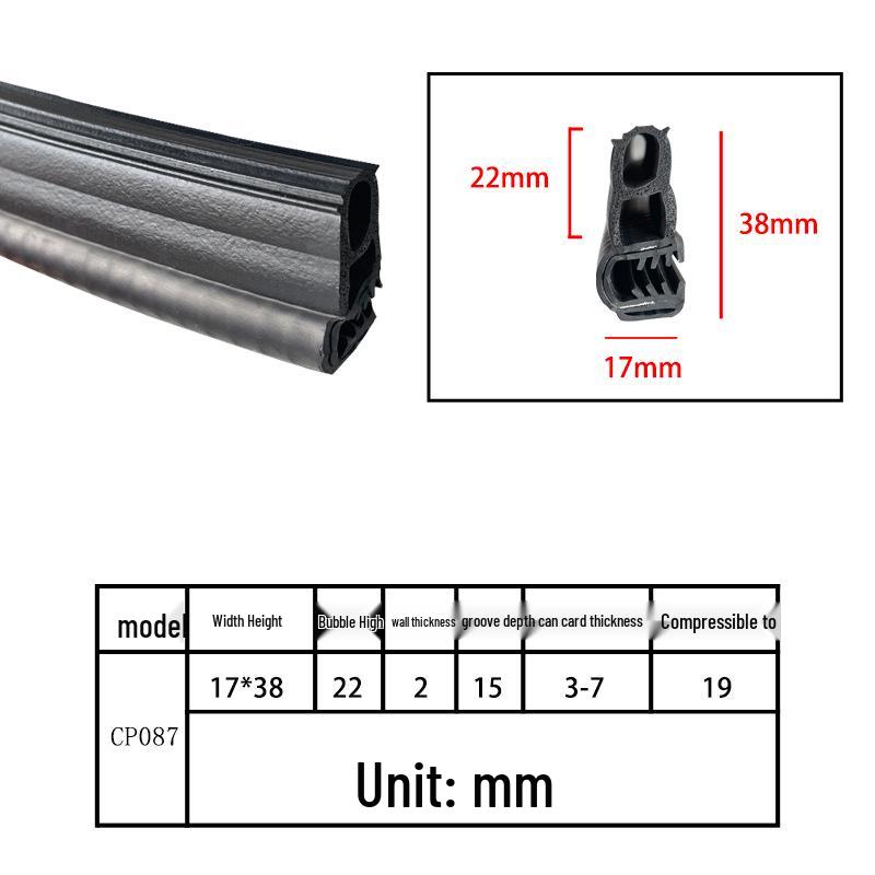 U-Shaped Rubber Steel-Backed Sealing Strip for Car Doors and Cabinets