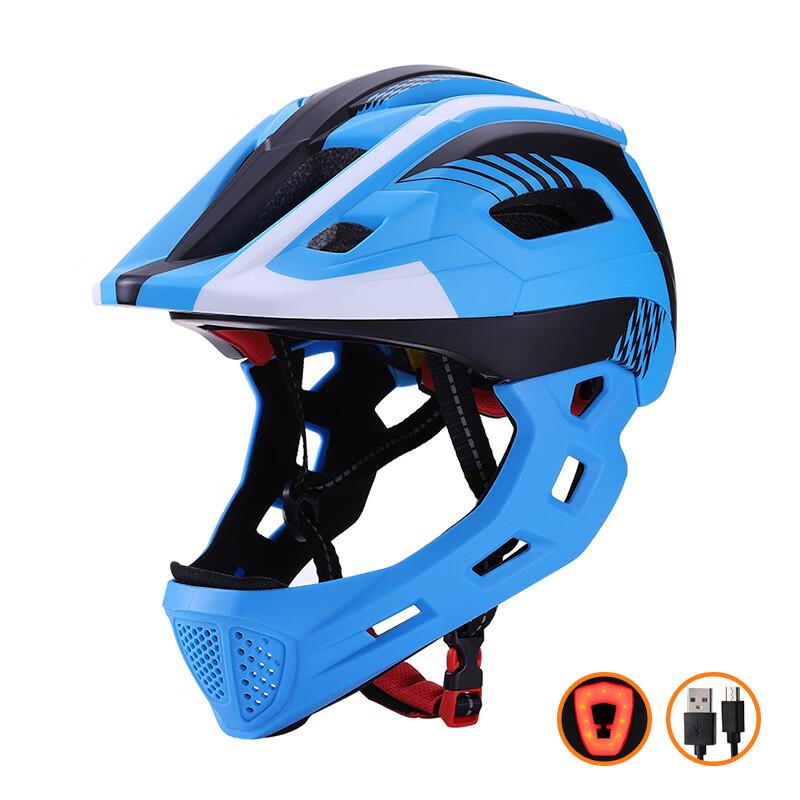 Kids Full-Face Cycling Helmet with Rechargeable Taillight