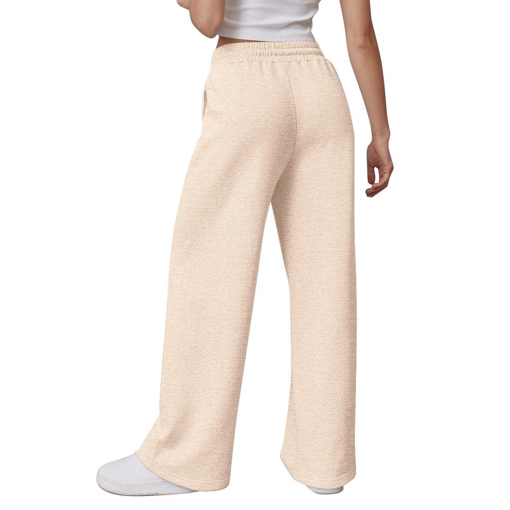 Women's Wide Leg Sports Pants High Waist Loose Drawstring Sports Jogging Pants