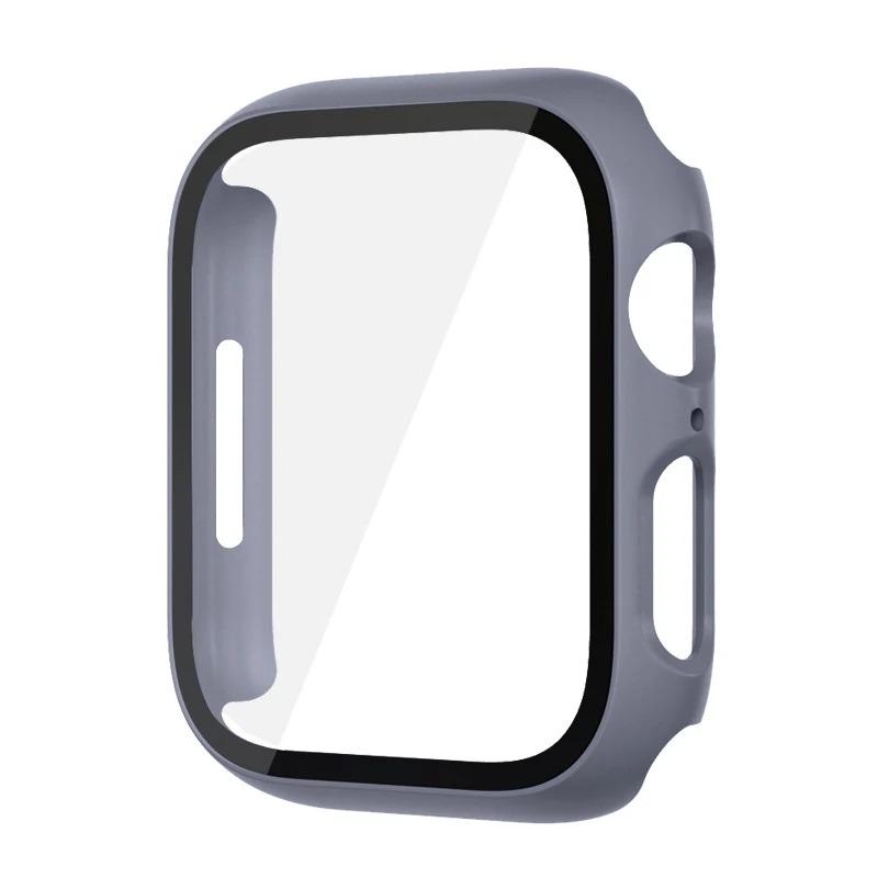 Glass+Cover For Apple Watch case 44mm 40mm 45mm 41mm 42mm 38mm correa Screen Protector iwatch series 9 8 7 SE 3 case Accessories