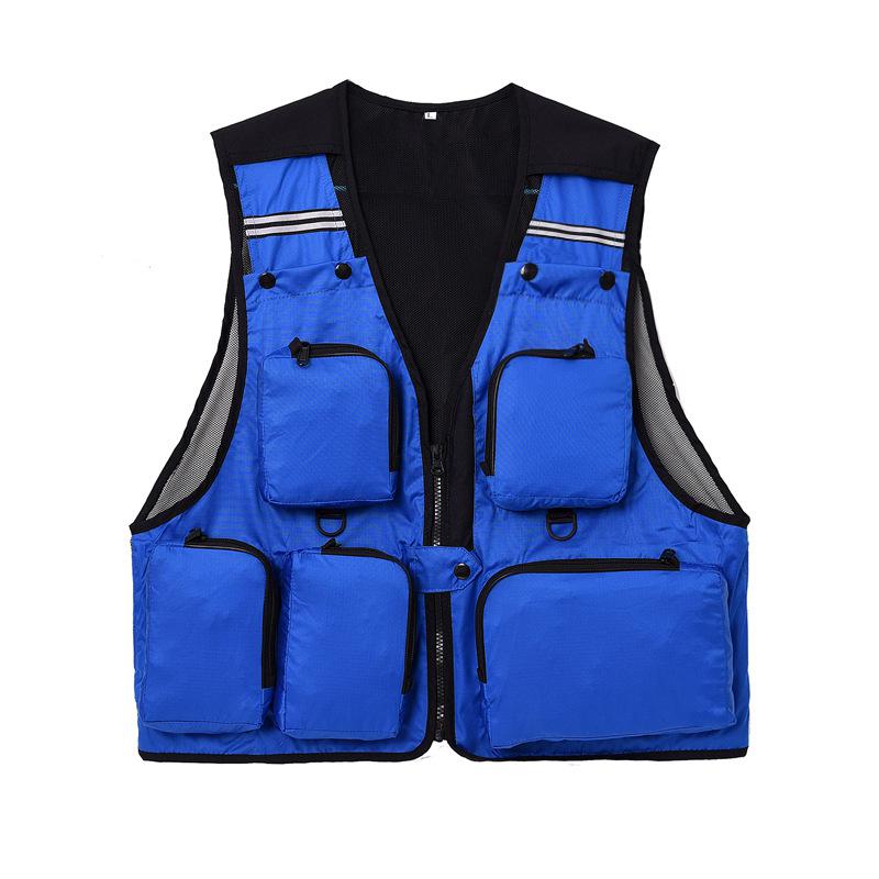 Outdoor Multi-Pocket Workwear Vest for Volunteers, Fishing, Photography, or Group Activities