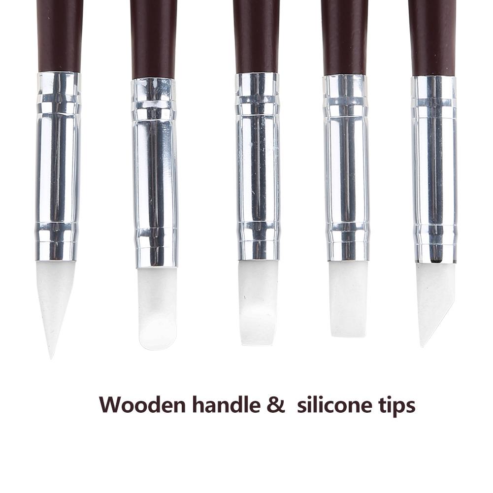 5pcs set Silicone Carving Art Pen Pottery Sculpture Clay Shaping Watercolor Painting DIY Tools