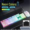 Retro Punk Luminous Gaming Keyboard & Mouse Set with Mechanical Feel - Wired Esports Style