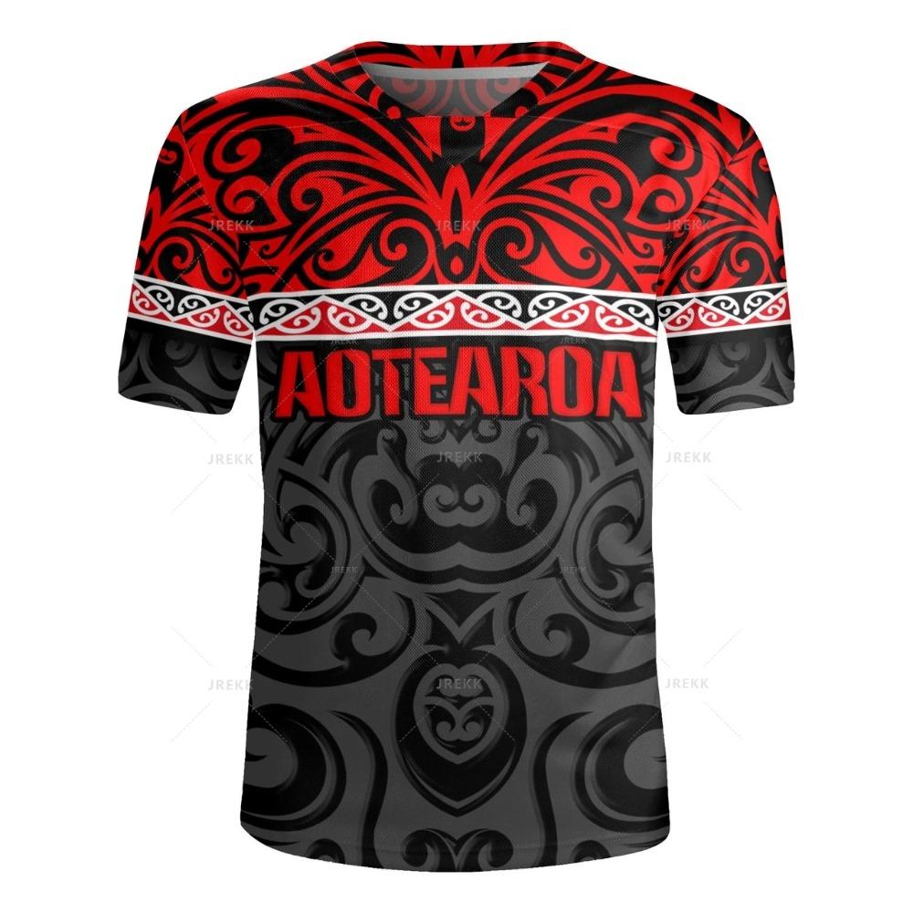 3D Printed New Zealand Rugby-Jersey Silver Fern Flag Styles V Neck T Shirt NZ Jersey V-Neck T-Shirts Men Cool Short Sleeves Tees