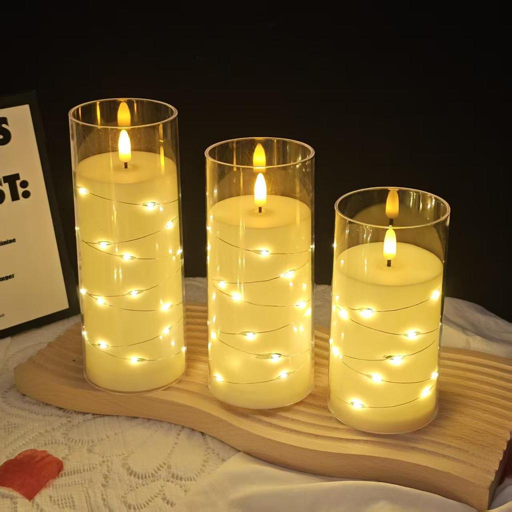 LED Acrylic Candle Lights for Christmas, Weddings, Parties, and Restaurants