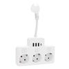 3-fach Steckdosenleiste mit Schalter Überspannungsschutz Flammhemmende Steckdosenleiste Flacher Stecker mit 3 USB 1