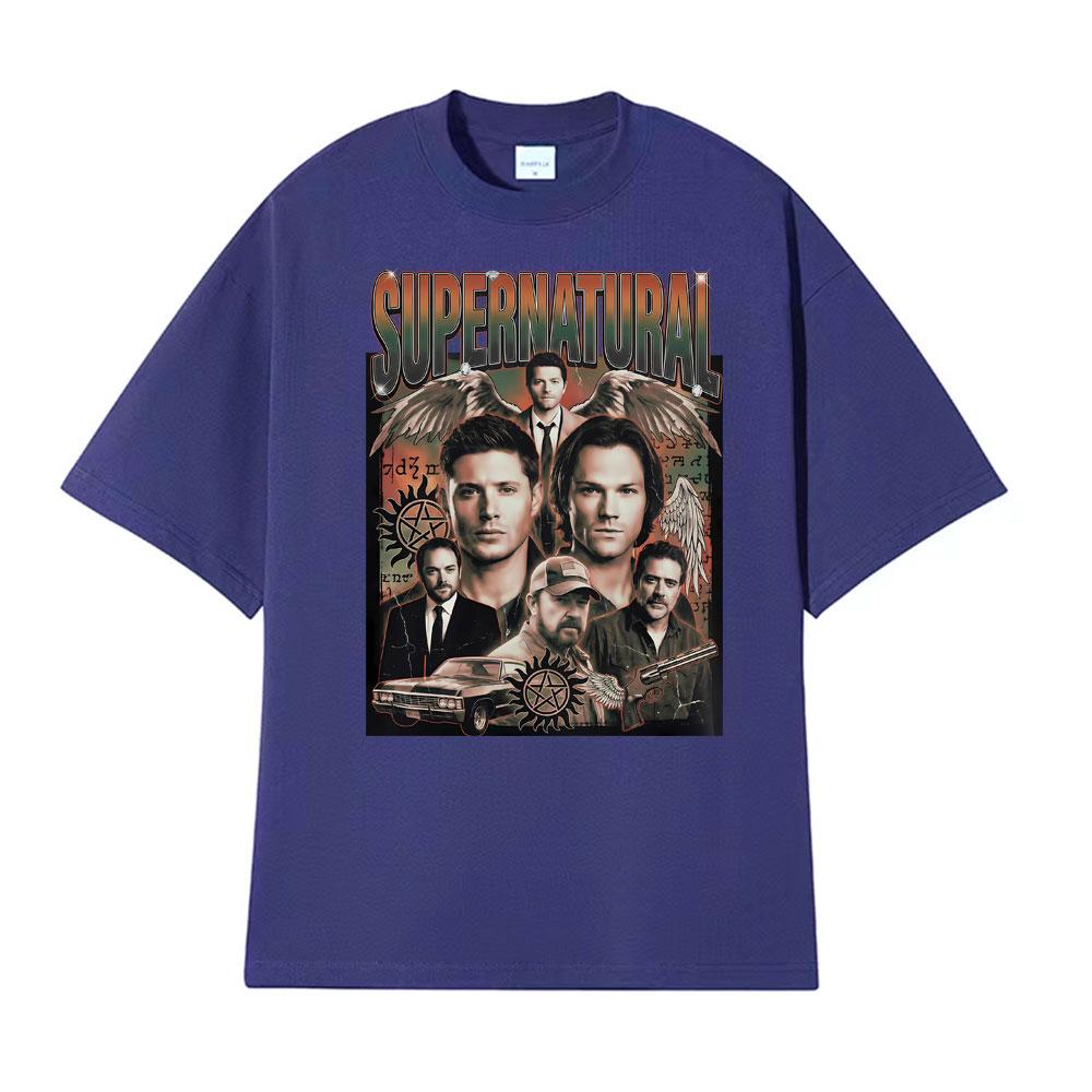 Winchester Family Business Supernatural Carry On My Wayward Son Tshirts Unisex Women Fashion Vintage 100 Cotton Oversized T Shirt