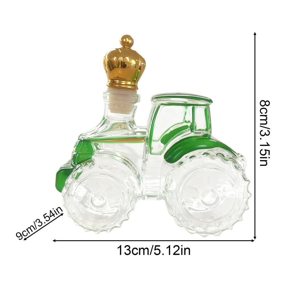 Decanters for Alcohol 300ml Glass Tractor Container Empty Car Whiskey Decanter Tequila Bottle for Wine Vodka Brandy Home Office