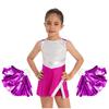 Kids Girls Cheerleading Dance Outfit Sleeveless Shiny Sequins Adorned Dress with Shorts and Flower Balls Set Halloween Carnival Party Costume