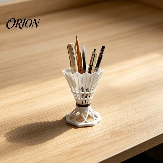 Sports Fan Desk Organizer Badminton Pen Holder, Creative Theme for Themed Office Accessory Fans, 3D Printed Desktop Ornament, Practical Stationery