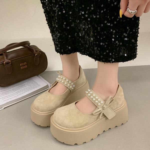 

Модная женская обувь Лоферы на платформе с мехом Увеличивающие рост Женская обувь На все случаи жизни Оксфорды Сабо Летние слипоны Платье Новая кожа 35