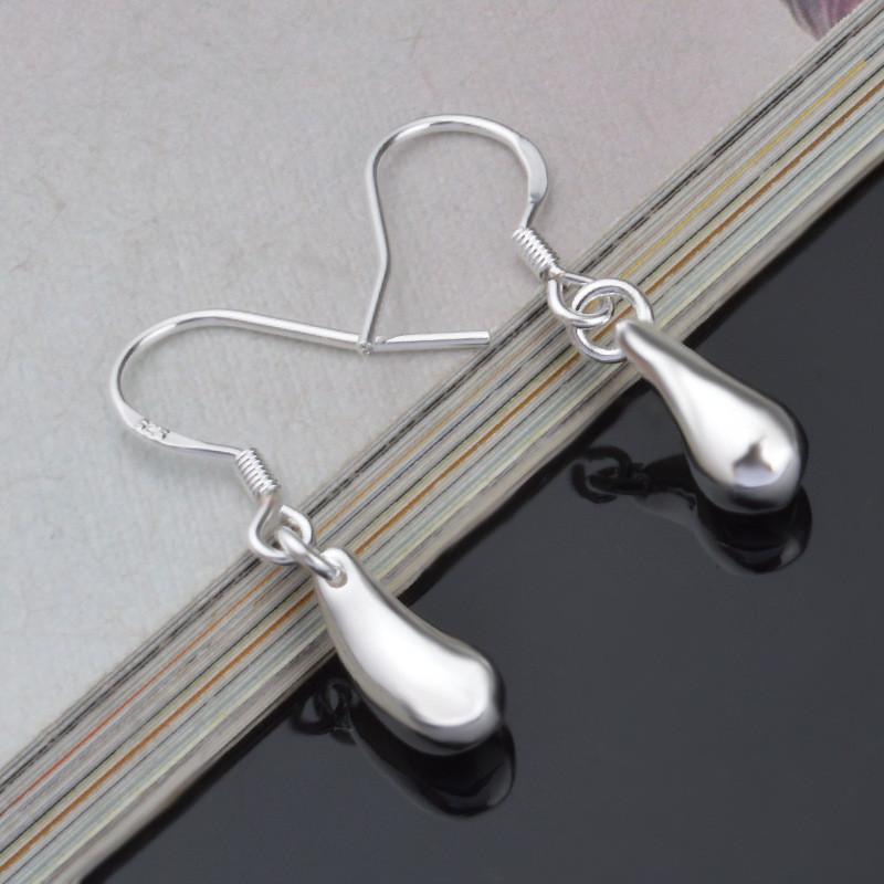 925 Sterling Silver Water Droplets Raindrops Drop Earrings For Woman Wedding Engagement Party Fashion Charm JewelryGood product