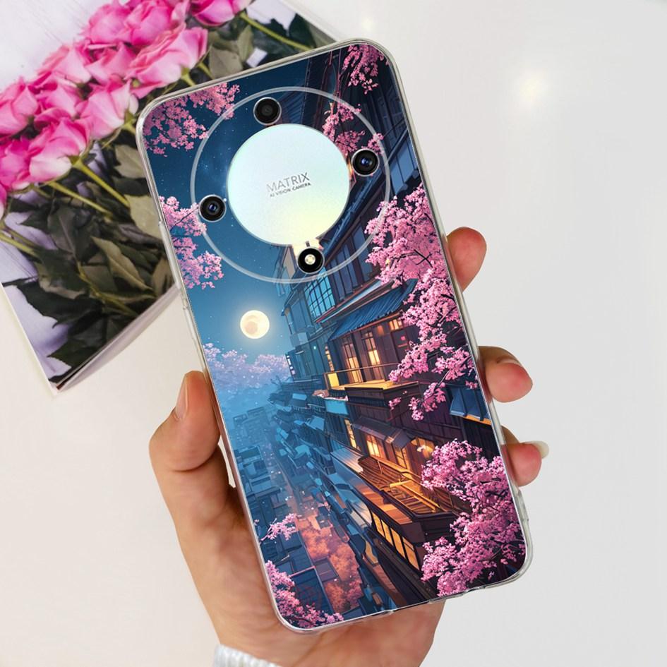 For Honor X9b 5G Case ALI-NX1 Popular Flower Soft Clear Silicon TPU Cover For Honor X9a RMO-NX1 HonorX9 ANY-NX1 Shockproof Funda