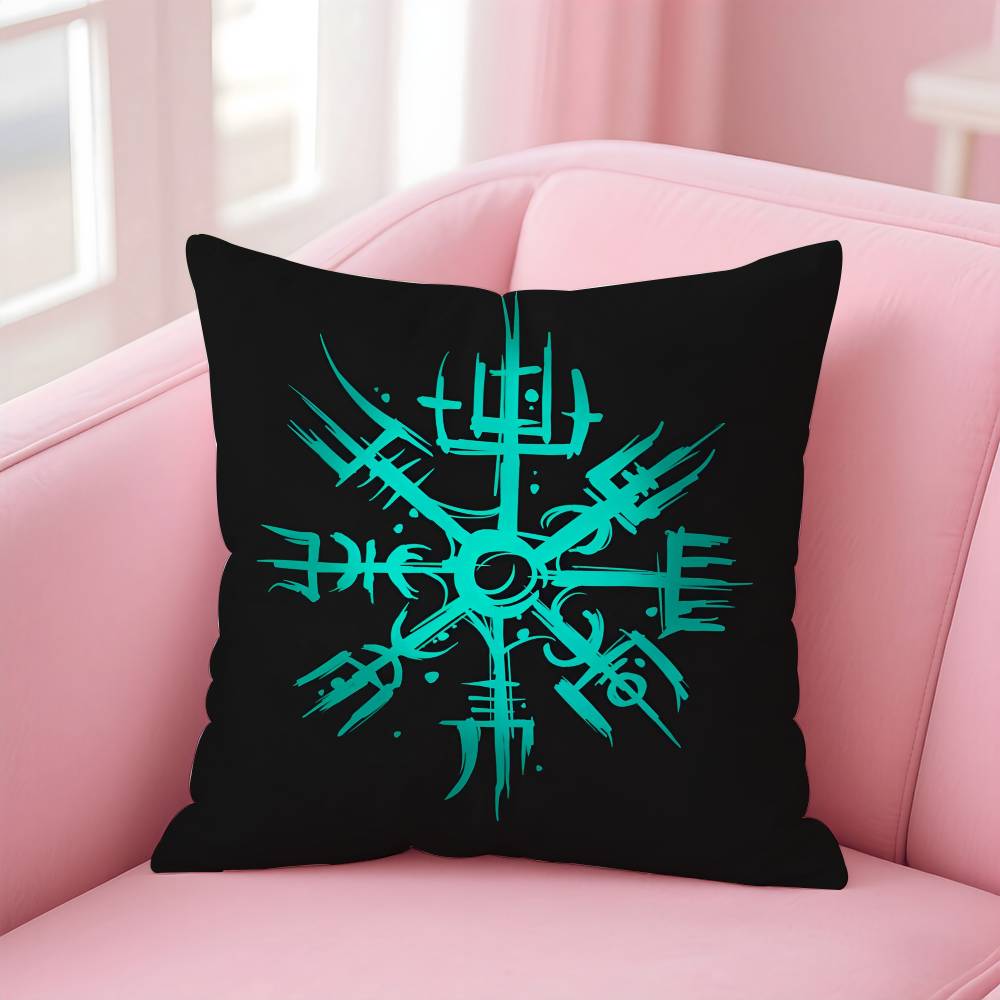 Viking Amulet Pattern Art Pillow Case Pattern Printing Pillowcase Living Room Sofa Cushion Cover Bedroom Room Decor
