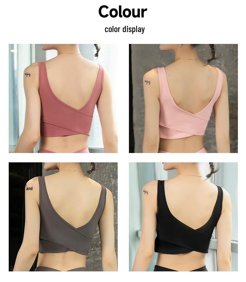Shockproof Women's Sports Bra: Anti-Sagging, Stylish Yoga Vest, Beautiful Back Design