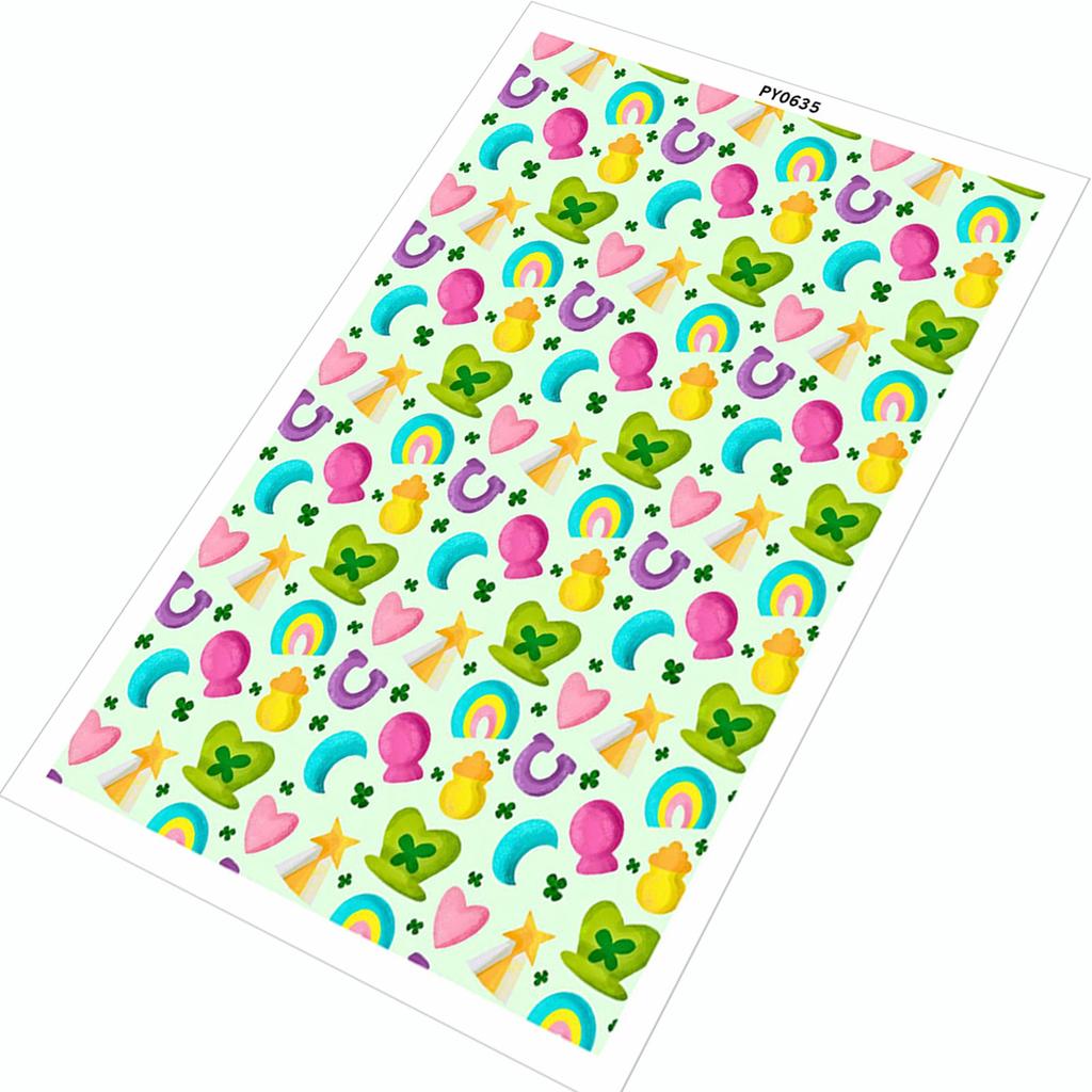 Festive Water Transfer Decals Set For Patrick's Themed Parties With Strong Adhesion And Sturdy Material