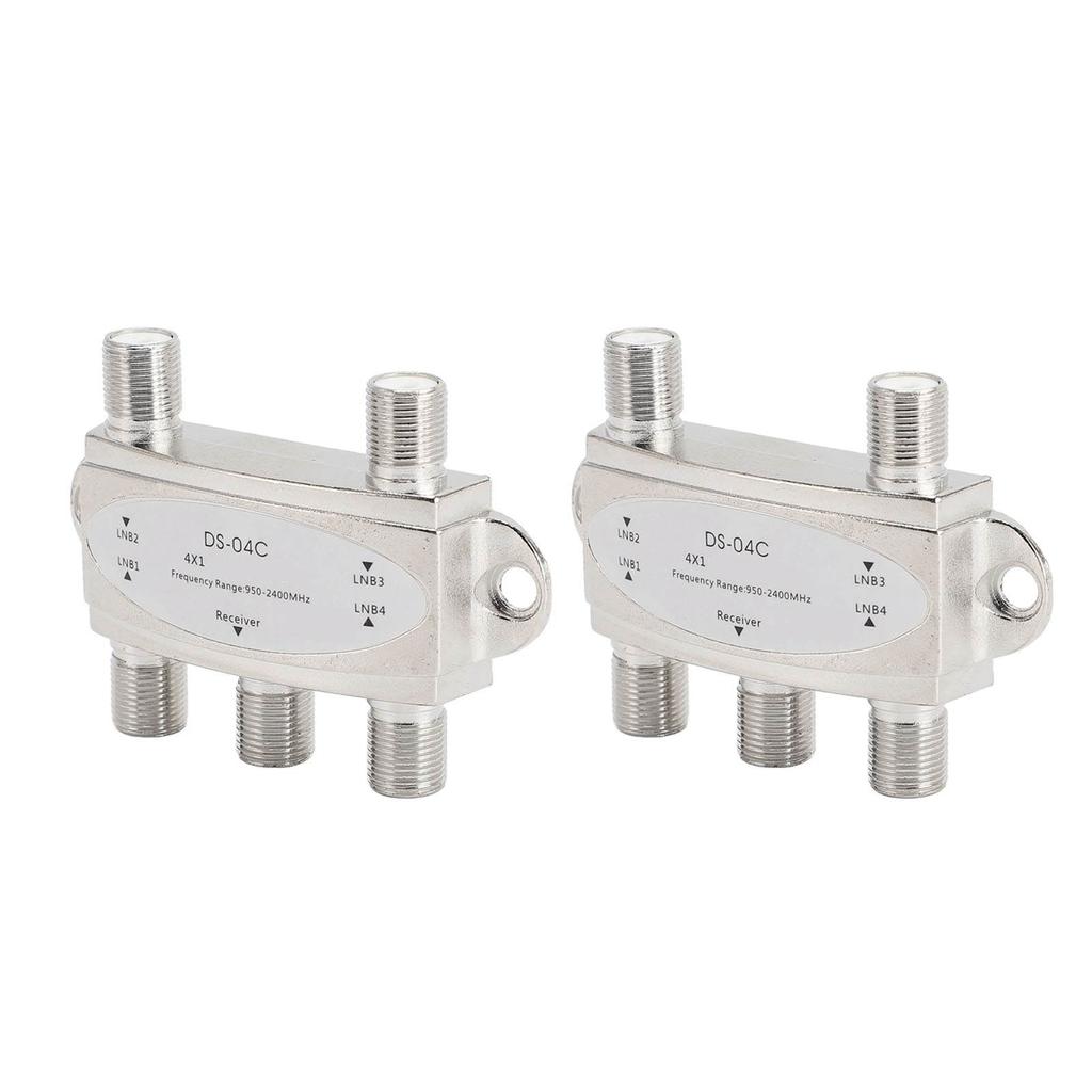 2PCS 4x1 DiSEqC Switch 4 in 1 Out 950 to 2400MHz DiSEqC 1.0 2.0 Satellite Signal Switch Splitter