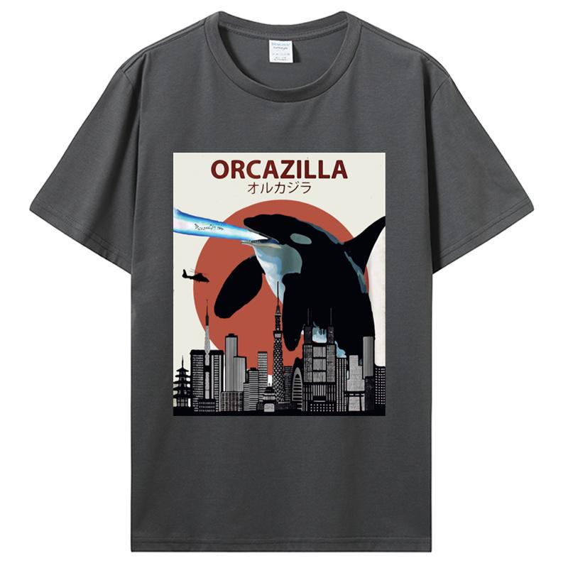 Hot Sale Fashion Cotton Tshirt Orcazilla Funny Killer Whale Tshirt Orca Lovers Gift Men Oneck Funny Tee Shirt