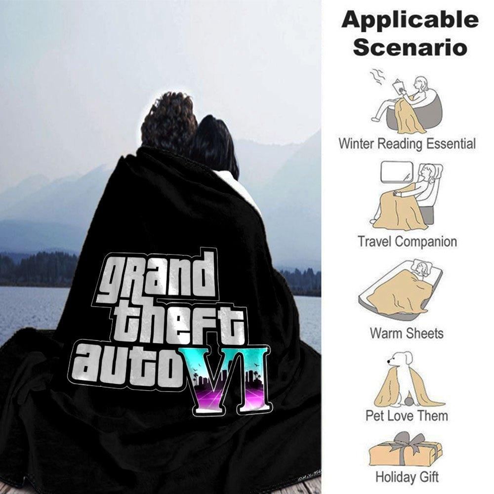1pc Grand Theft Auto Soft Flannel Blanket with Designer Print A cozy blanket for all seasons, perfect for the couch, bed, office