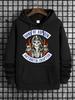 Men'S Casual Hoodie with a Skull Print, Featuring a Stylish Drawstring And Comfortable Long Sleeve