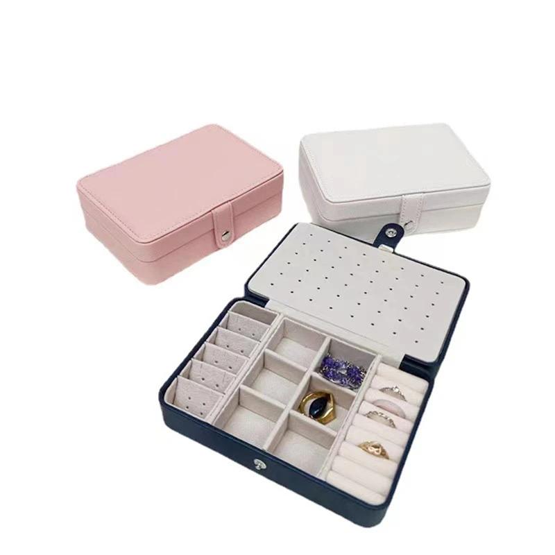 Korean Version Simple Ins Style Portable Jewelry Storage Box 2024 New High-end Exquisite Large Capacity Travel Jewelry Bag Bag
