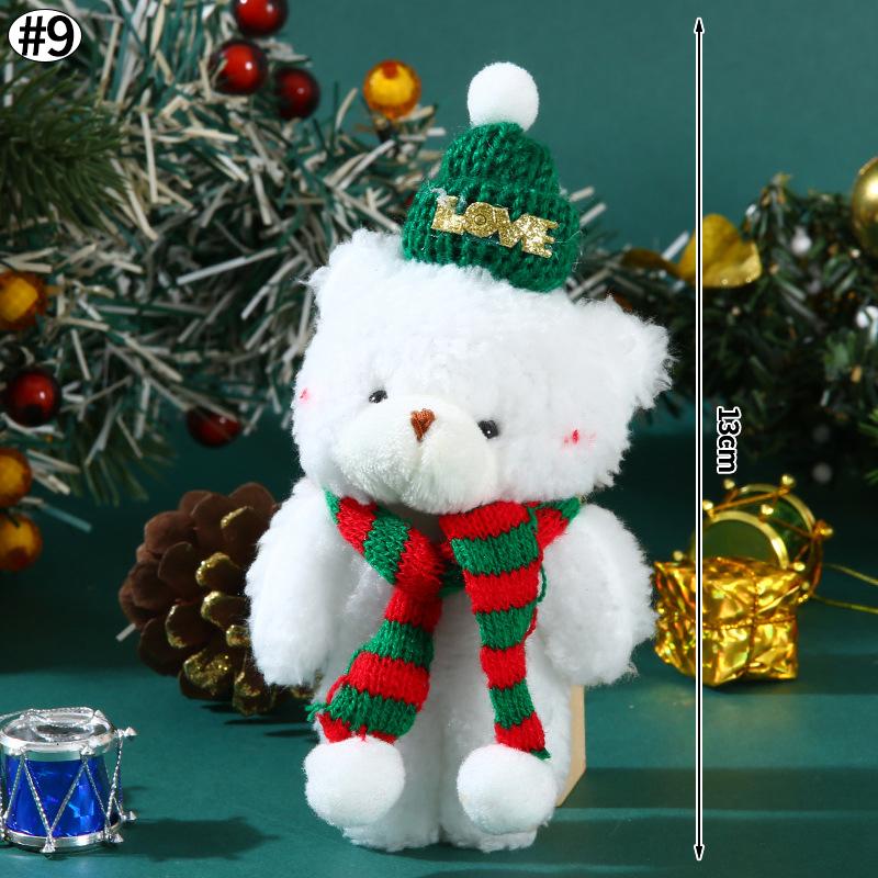 Capybara Christmas Keychain Cute Red Scarf Bear Doll Keyring Hanging Mobile Phones Bag Pendant Christmas Party Small Gifts Decor