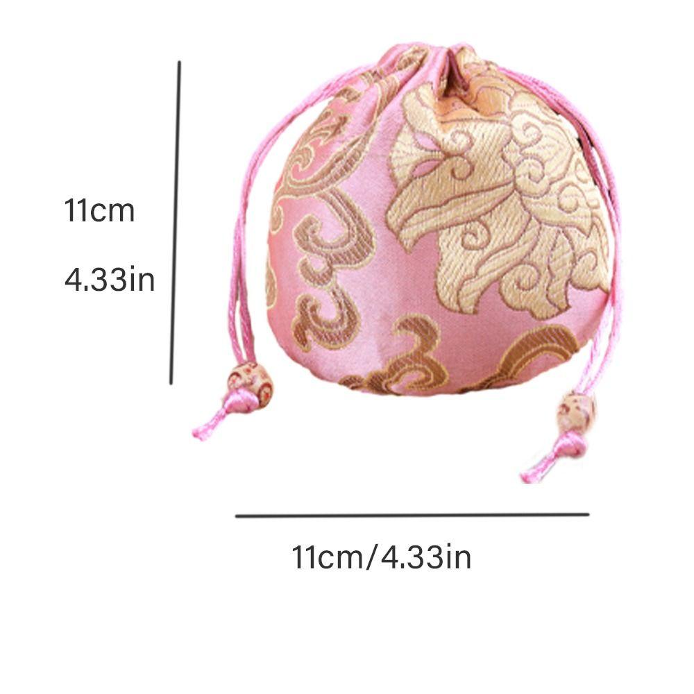 Jewelry Packing Bag Embroidery Flower Drawstring Bag Floral Festive Sugar Bag  Party
