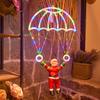 Christmas Parachute Light with Santa Claus Waterproof 8 Modes LED Christmas Hanging Light for Indoor Outdoor Window Wall Garden Xmas Tree Decor