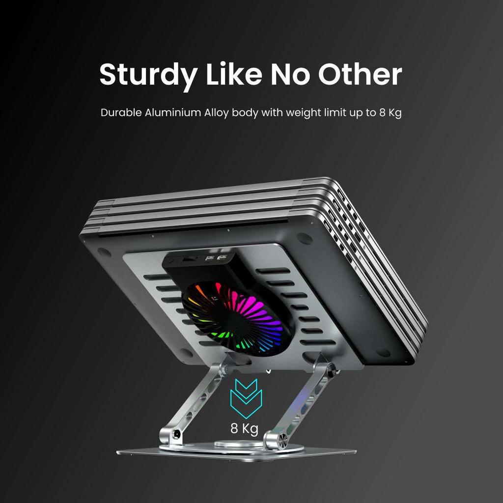 Justerbart Aluminiumstativ för Laptopkylare med RGB-belysning X16
