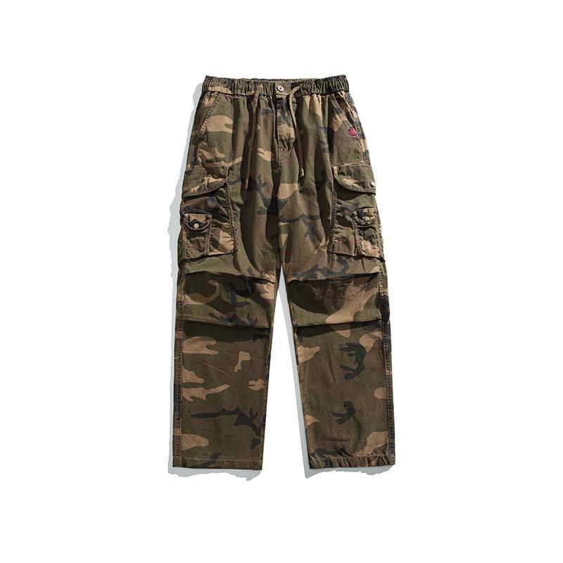 Retro Herren Camouflage Overall Herren High-End Locker Gerade Hose Trendmarke Sporthose Herrenhose
