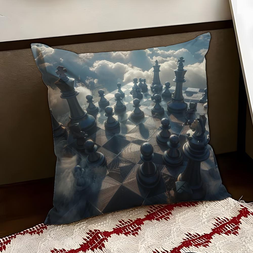 Classic Chess Cushion Cover Reversible Soft Durable Pillow Cover Home  Car MultiScene Use for Daily Comfort