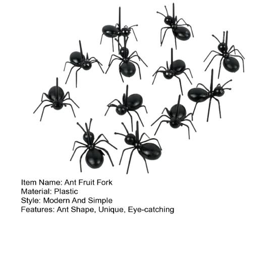12 Pcs Ant Fruit Fake Ants Snacks Dessert Picks Toothpicks Reusable Dessert Forks Black Animal Appetizer
