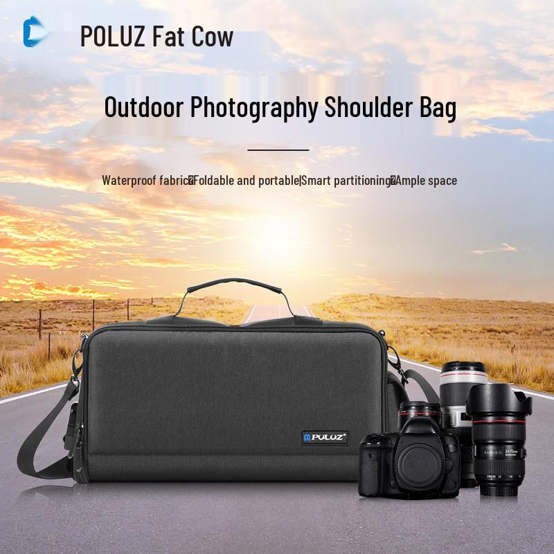 PULUZ Fat Cow Camera Bag: Digital Camera & Lens Storage Crossbody for Outdoor Photography