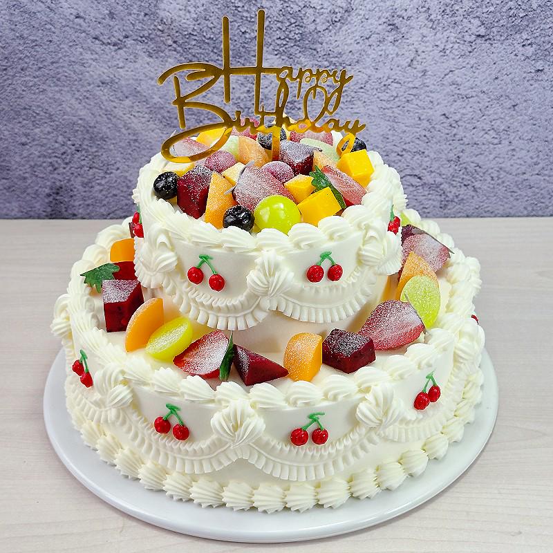 2025 Europäisches zweistöckiges Obstkuchenmodell für Ausstellungszwecke