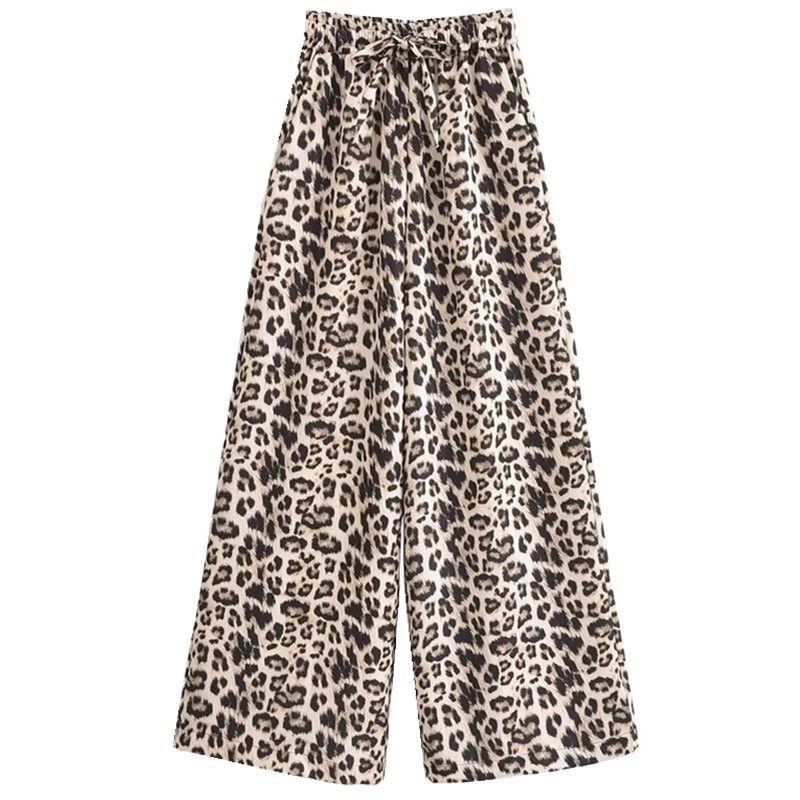 

Fashion Wind 2024 Summer New Arrival Female Slim Looking Easiest for Match Linen Blend Animal Print Loose Pants 8018403 Picture color L
