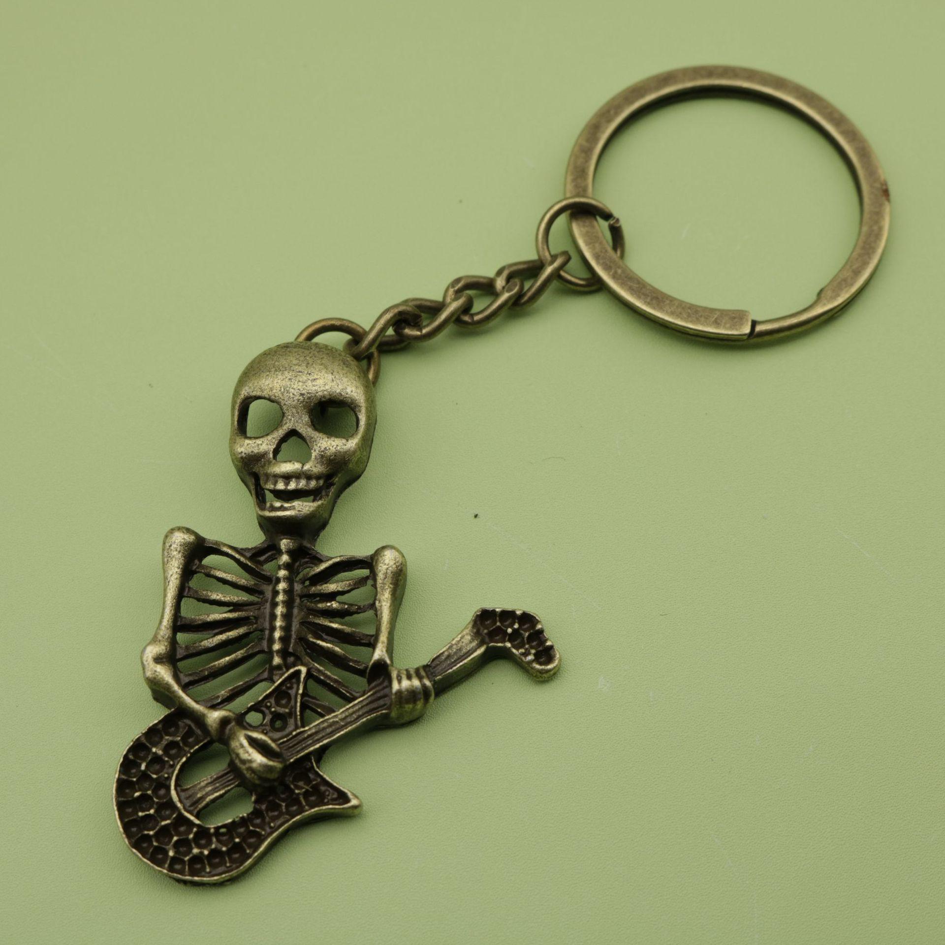 Skull Guitar Keychain Pendant - Simple Jewelry Design