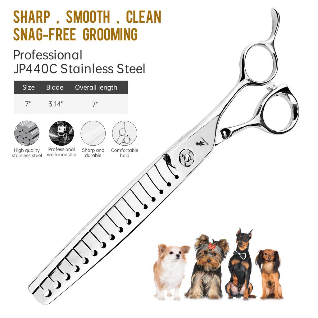 7.0 Inch 16 Teeth, High-Grade Fish Bone Tooth Scissors, Pet Beauty Scissors, Fish Bone Tooth Scissors, Trimming Scissors, Beauty Scissors