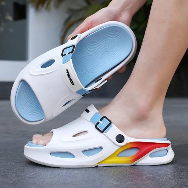 Fashion Male Slipper Plastic Eva Heather Shiatsu Slides 2025 Fashion Style Designer Luxury Low Price Comfortable Casual Y2k Men's Shoe