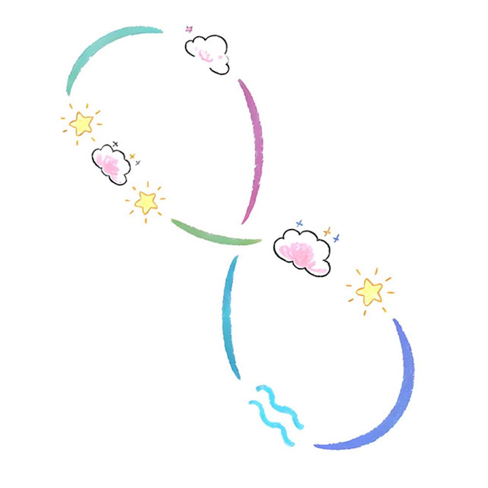 Zwölf bunte Tattoo-Aufkleber Wasserdicht Lang anhaltender Aufkleber Schlüsselbein Niedlich Damen V1U5