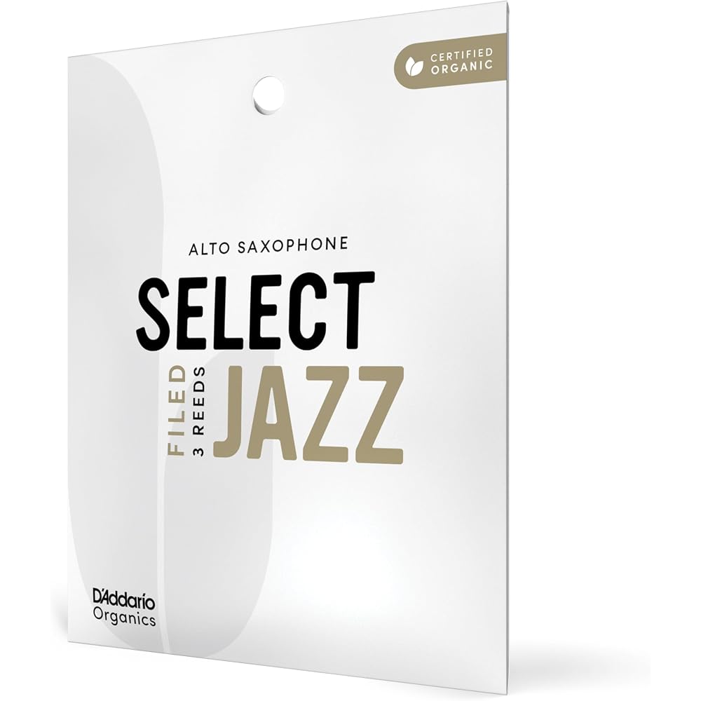 D'Addario WoodWinds Daddario Reed for Alto Saxophone USDA Organic Certified SELECT JAZZ Filed ORS...