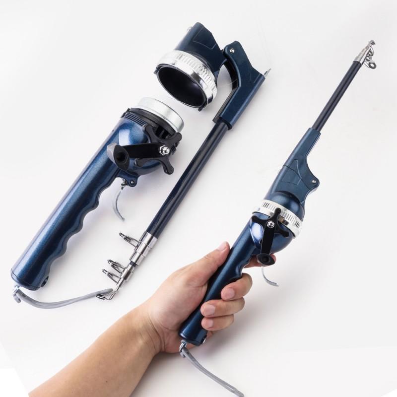 Foldable Portable Spinning Fishing Rod Combo Mini Travel Surf Casting Saltwater Freshwater