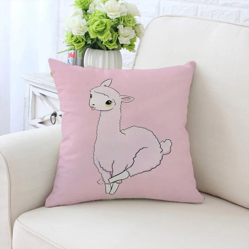 Cute Cartoon Alpaca Pillowcase Car Ornaments Office Living Room Sofa Home Pillowcase