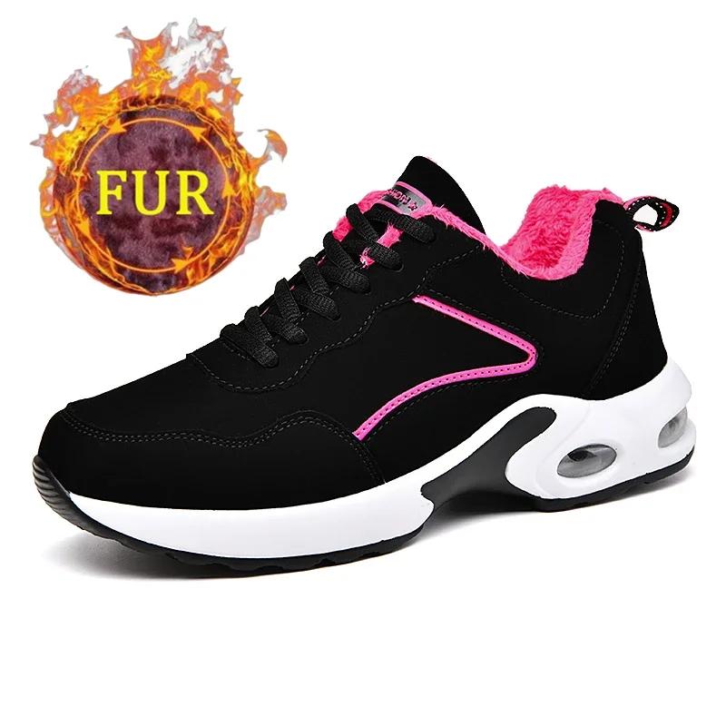 Women Winter Keep Warm Casual Sneakers Ladies Non-Slip Cotton Jogging Boots High -Quality Four Seasons Cushioning Running Shoes