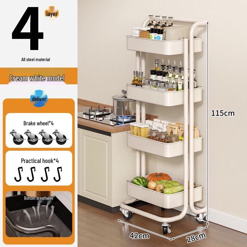 Multifunktionaler Rollender Küchenaufbewahrungswagen